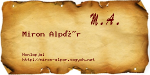 Miron Alpár névjegykártya